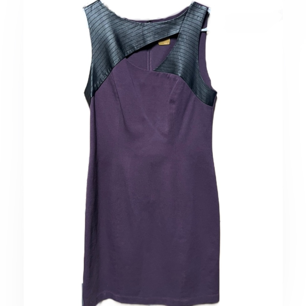 Ali Ro Black and Purple Cut Out Body Con Dress Women’s 10